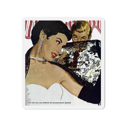 No Latin Lover, Good Housekeeping, November 1950 (Magazine Illustration) Refrigerator Magnet-3" x 3"-The Sticker Space