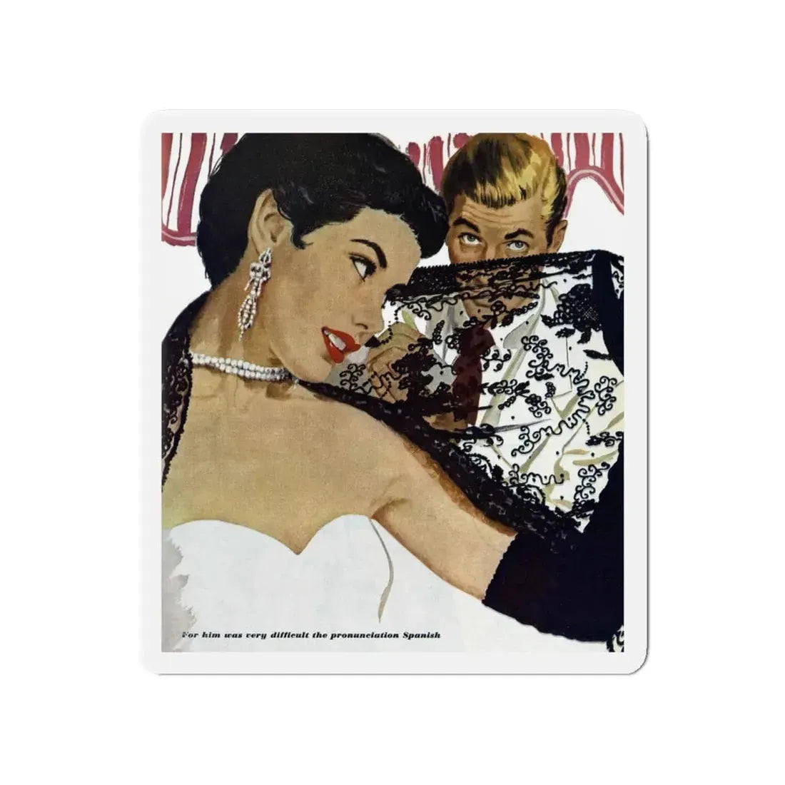 No Latin Lover, Good Housekeeping, November 1950 (Magazine Illustration) Refrigerator Magnet - The Sticker Space