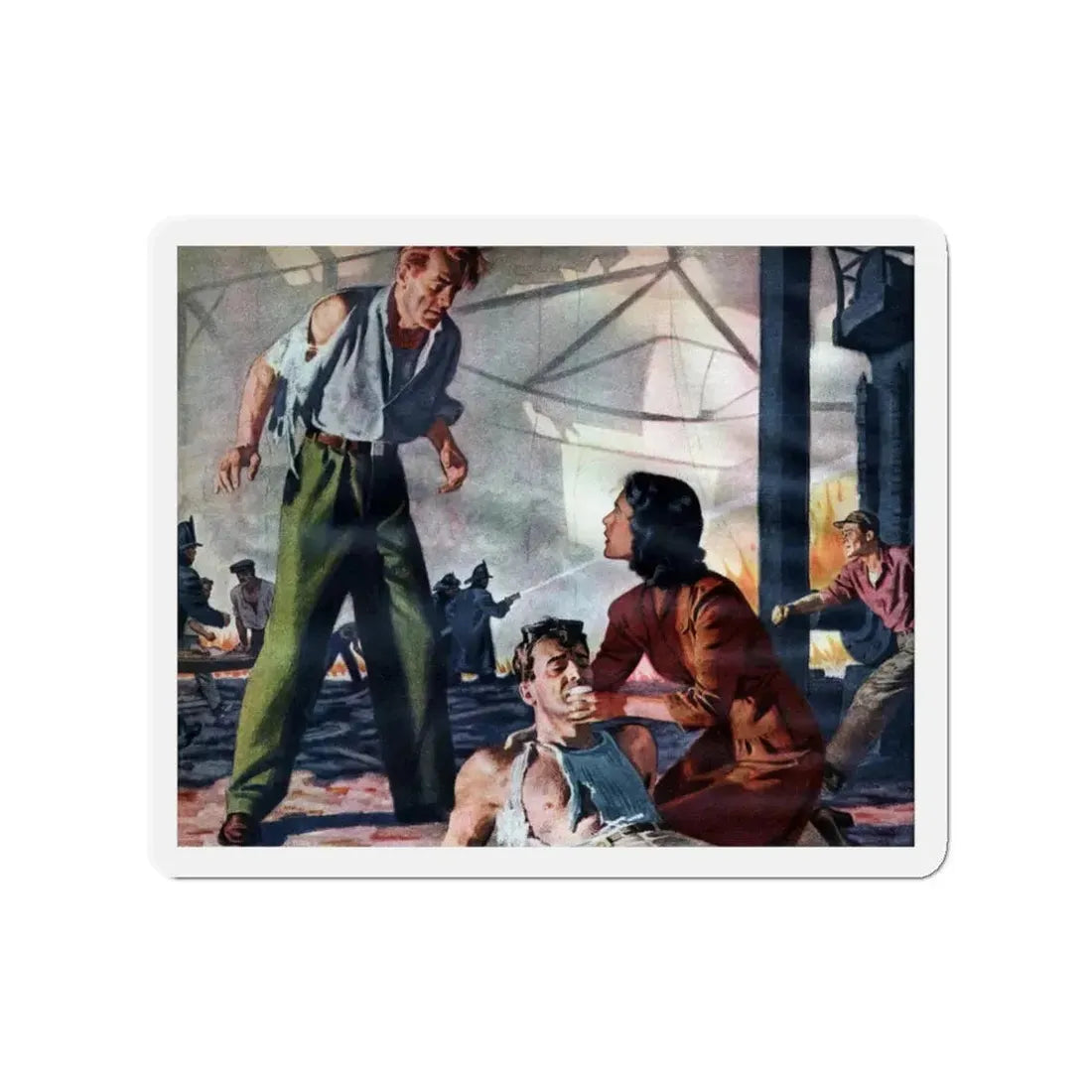 No Little Enemy, Liberty magazine, January 1, 1944 (Magazine Illustration) Refrigerator Magnet 3 Inch - The Sticker Space