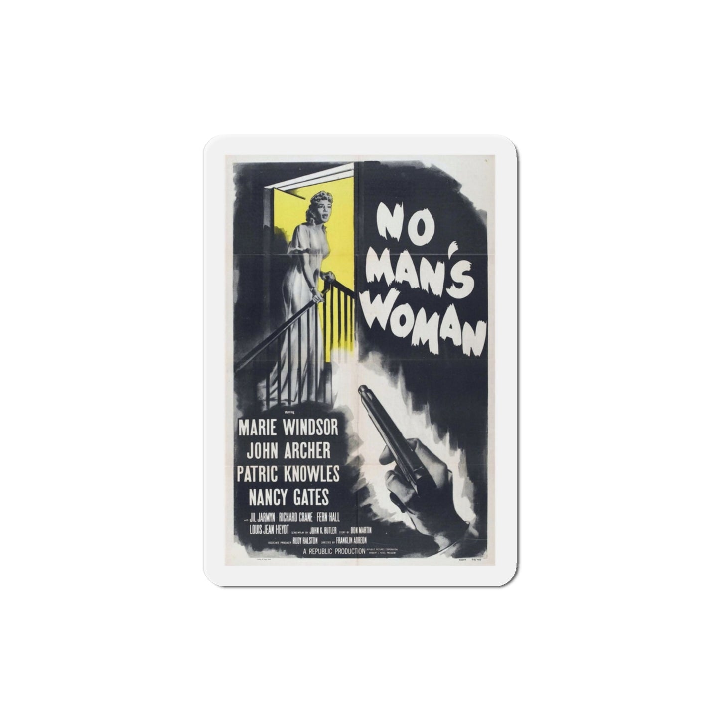 No Mans Woman 1955 Movie Poster Die-Cut Magnet-3 Inch-The Sticker Space