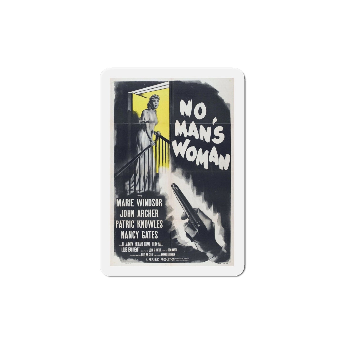 No Mans Woman 1955 Movie Poster Die-Cut Magnet-5 Inch-The Sticker Space