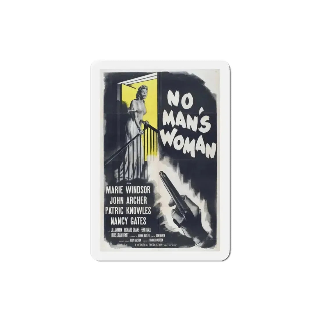 No Mans Woman 1955 Movie Poster Refrigerator Magnet 3 Inch - The Sticker Space
