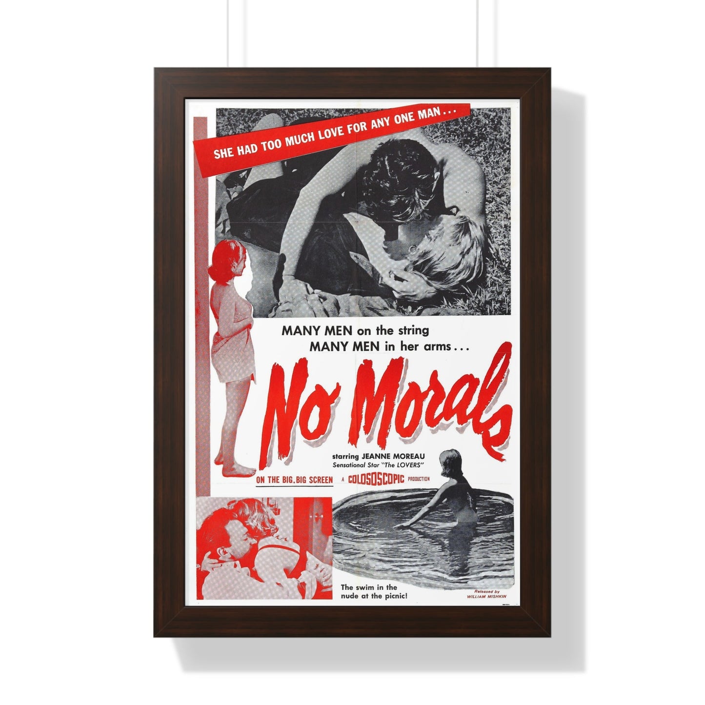 NO MORALS 1955 - Framed Movie Poster-16″ x 24″-The Sticker Space