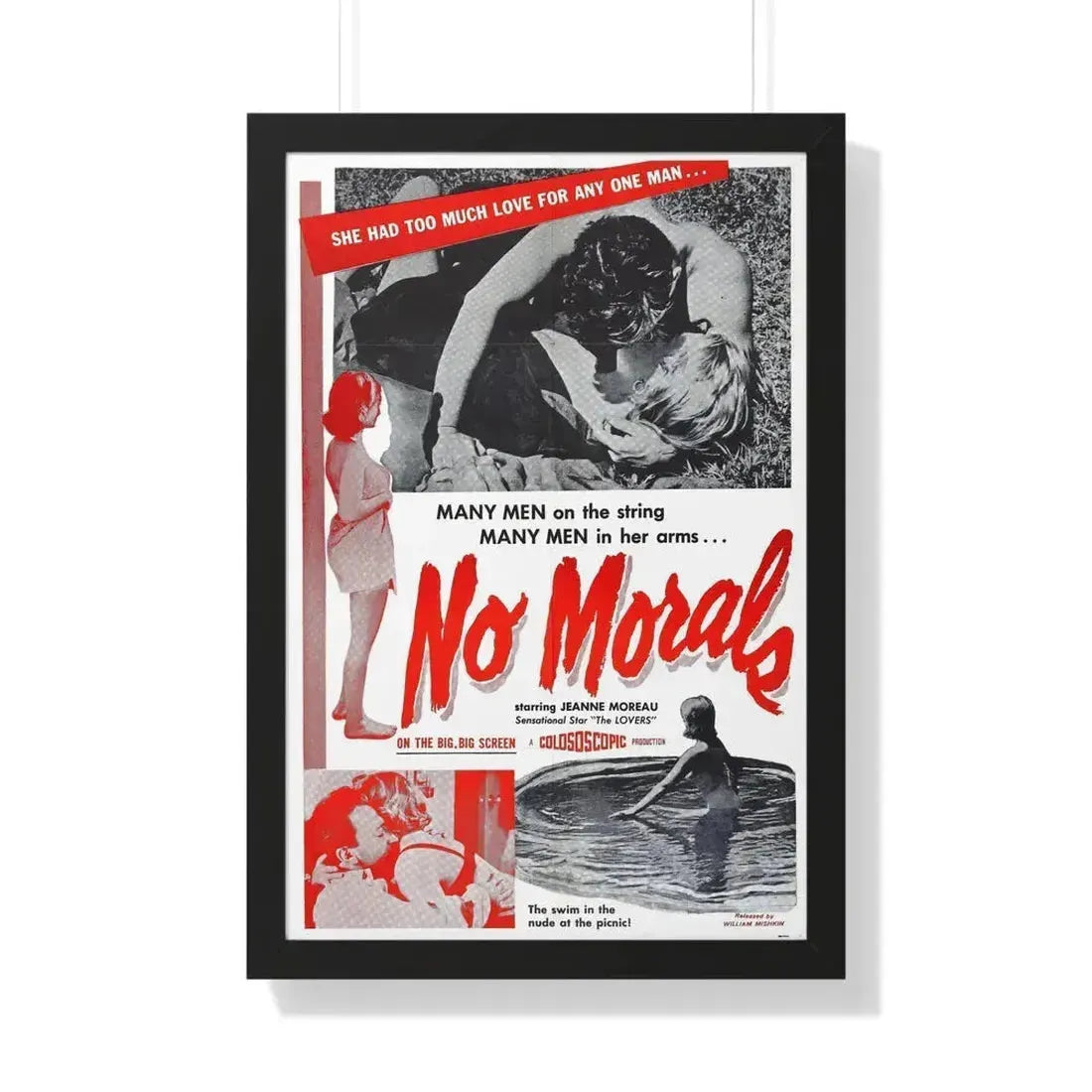 NO MORALS 1955 - Framed Movie Poster 20" x 30" Black - The Sticker Space