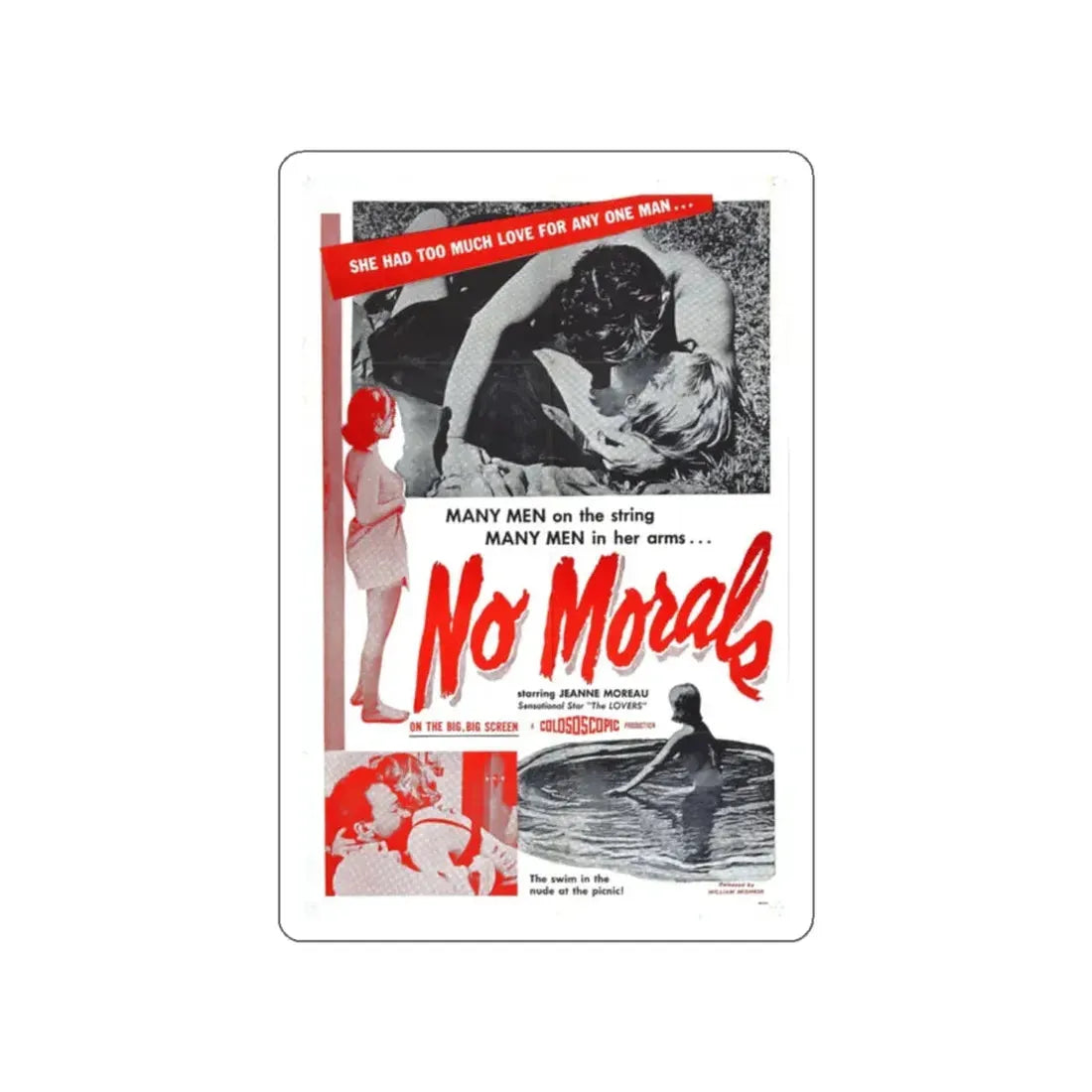 NO MORALS 1955 Movie Poster STICKER Vinyl Die-Cut Decal - The Sticker Space