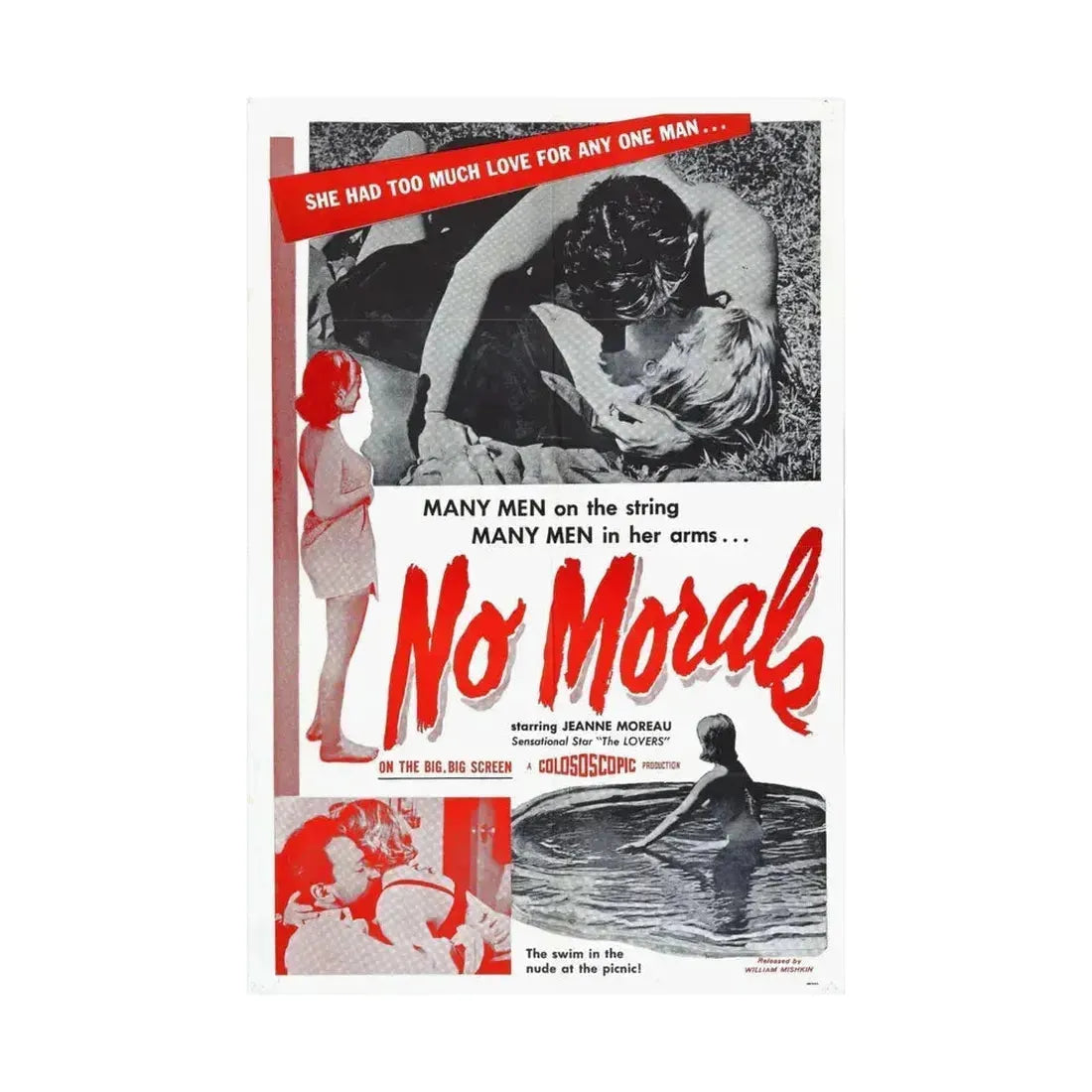 NO MORALS 1955 - Paper Movie Poster - The Sticker Space
