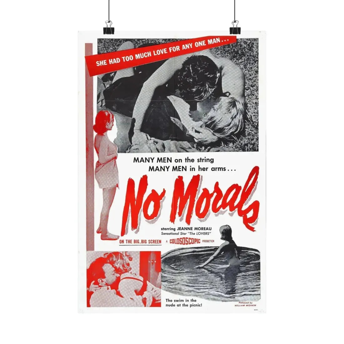 NO MORALS 1955 - Paper Movie Poster - The Sticker Space