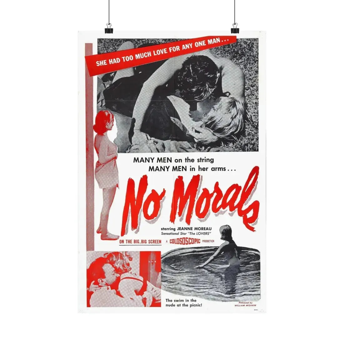 NO MORALS 1955 - Paper Movie Poster - The Sticker Space
