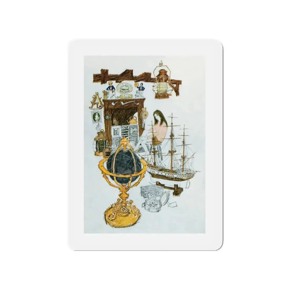 No More A-Roving by Lynn Bretton, Woman magazine, 1969 (Magazine Illustration) Refrigerator Magnet - The Sticker Space