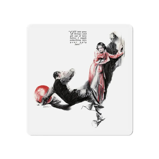 No More Orchids (12), Liberty magazine, August 13, 1932 (Magazine Illustration) Refrigerator Magnet 6 Inch - The Sticker Space