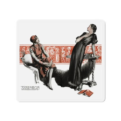 No More Orchids (2), Liberty magazine, July 2, 1932 (Magazine Illustration) Refrigerator Magnet 2 Inch - The Sticker Space