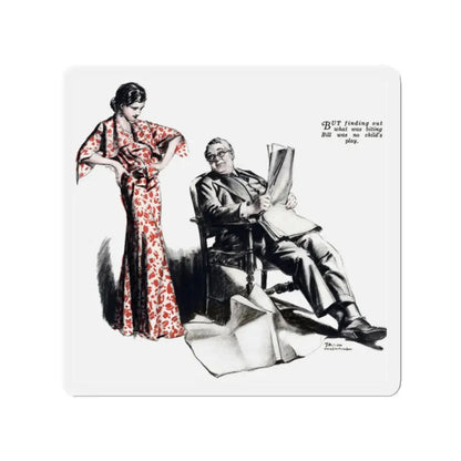 No More Orchids (5), Liberty magazine, July 9, 1932 (Magazine Illustration) Refrigerator Magnet 2 Inch - The Sticker Space