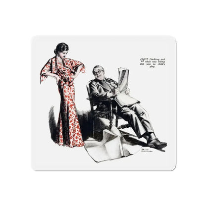 No More Orchids (5), Liberty magazine, July 9, 1932 (Magazine Illustration) Refrigerator Magnet 5 Inch - The Sticker Space