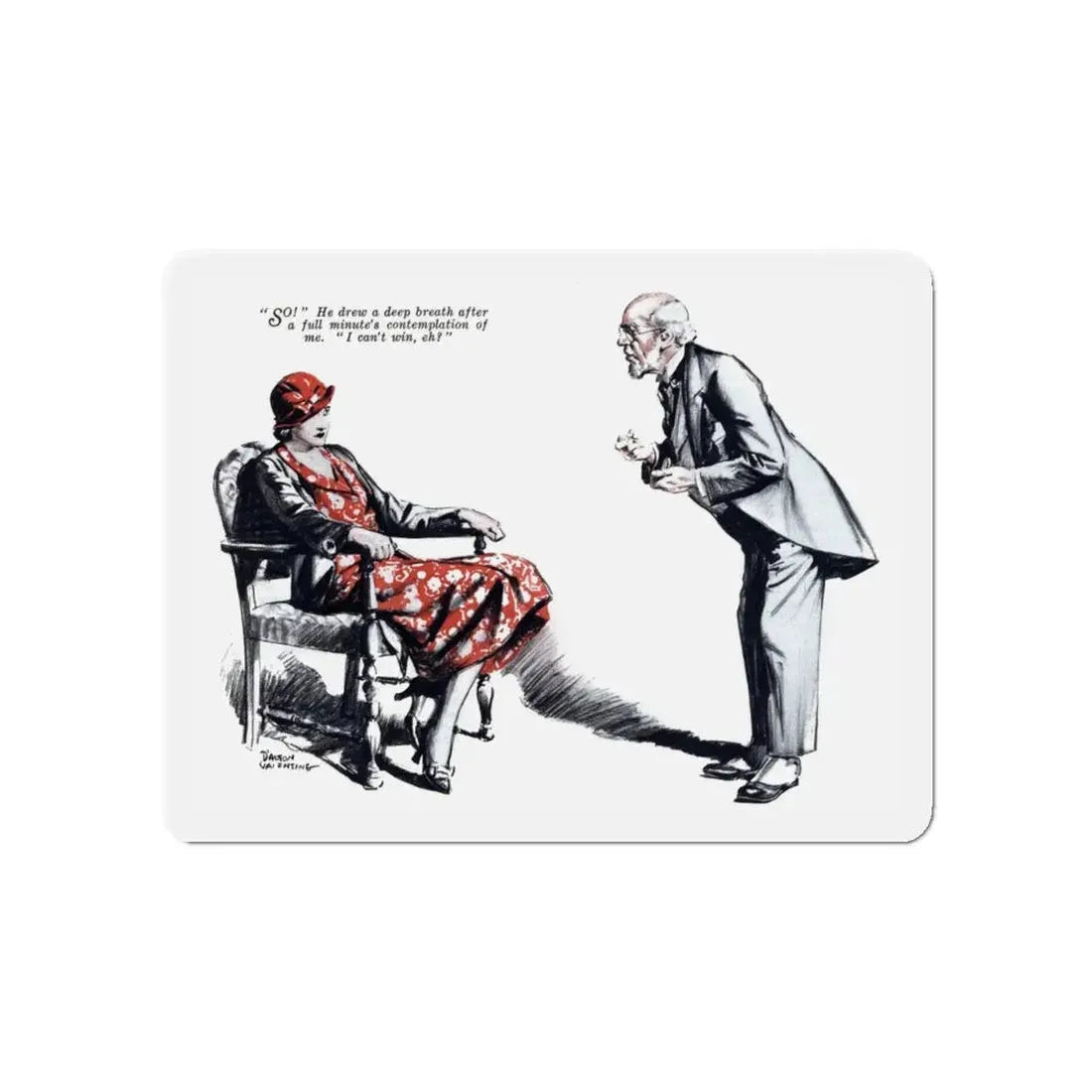 No More Orchids (6), Liberty magazine, July 9, 1932 (Magazine Illustration) Refrigerator Magnet 5 Inch - The Sticker Space