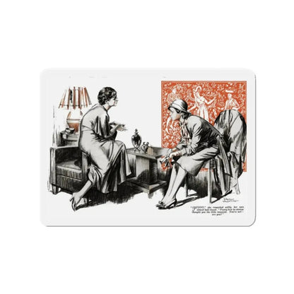 No More Orchids (7), Liberty magazine, July 30, 1932 (Magazine Illustration) Refrigerator Magnet 2 Inch - The Sticker Space