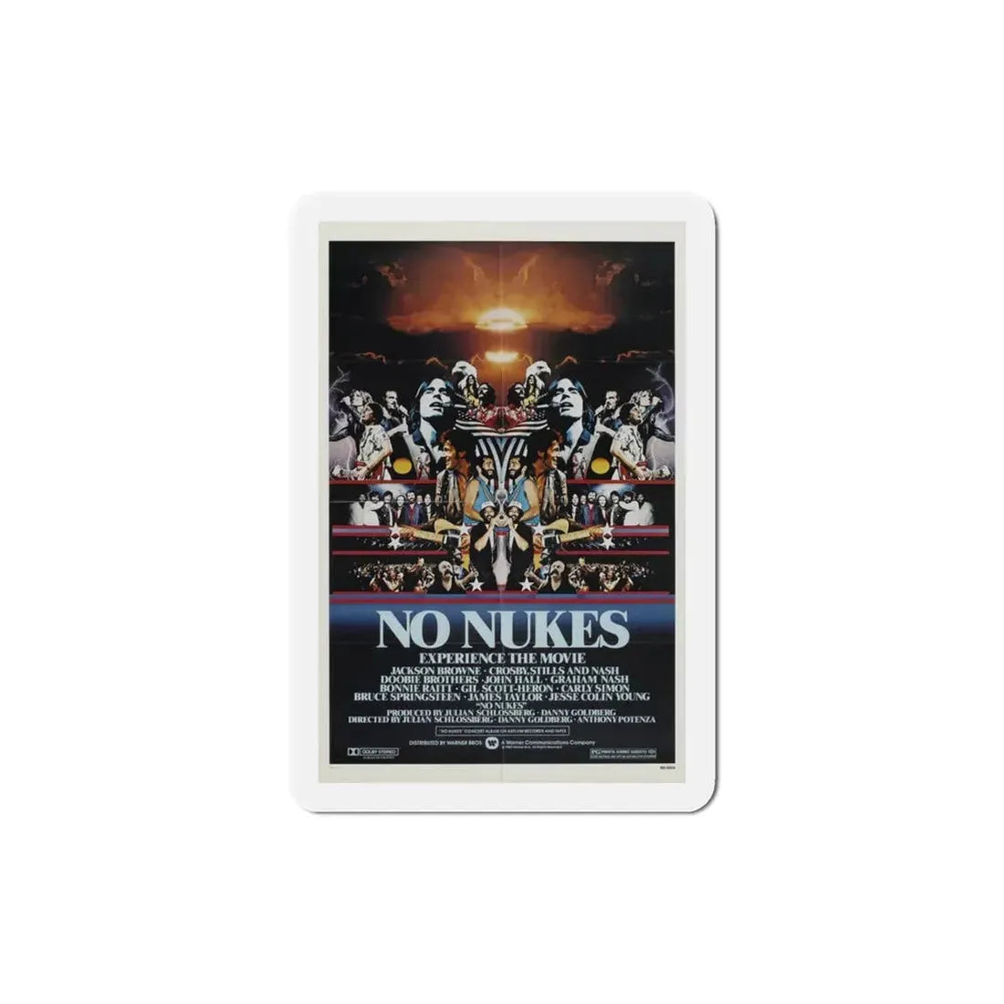 No Nukes 1980 Movie Poster Refrigerator Magnet 3 Inch - The Sticker Space