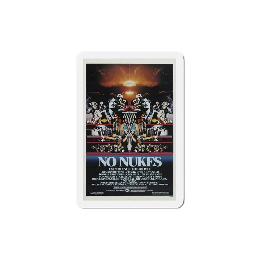 No Nukes 1980 Movie Poster Refrigerator Magnet 4 Inch - The Sticker Space