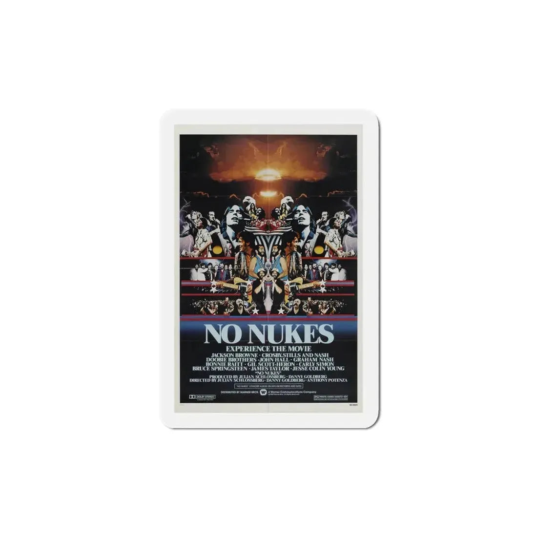 No Nukes 1980 Movie Poster Refrigerator Magnet 5 Inch - The Sticker Space