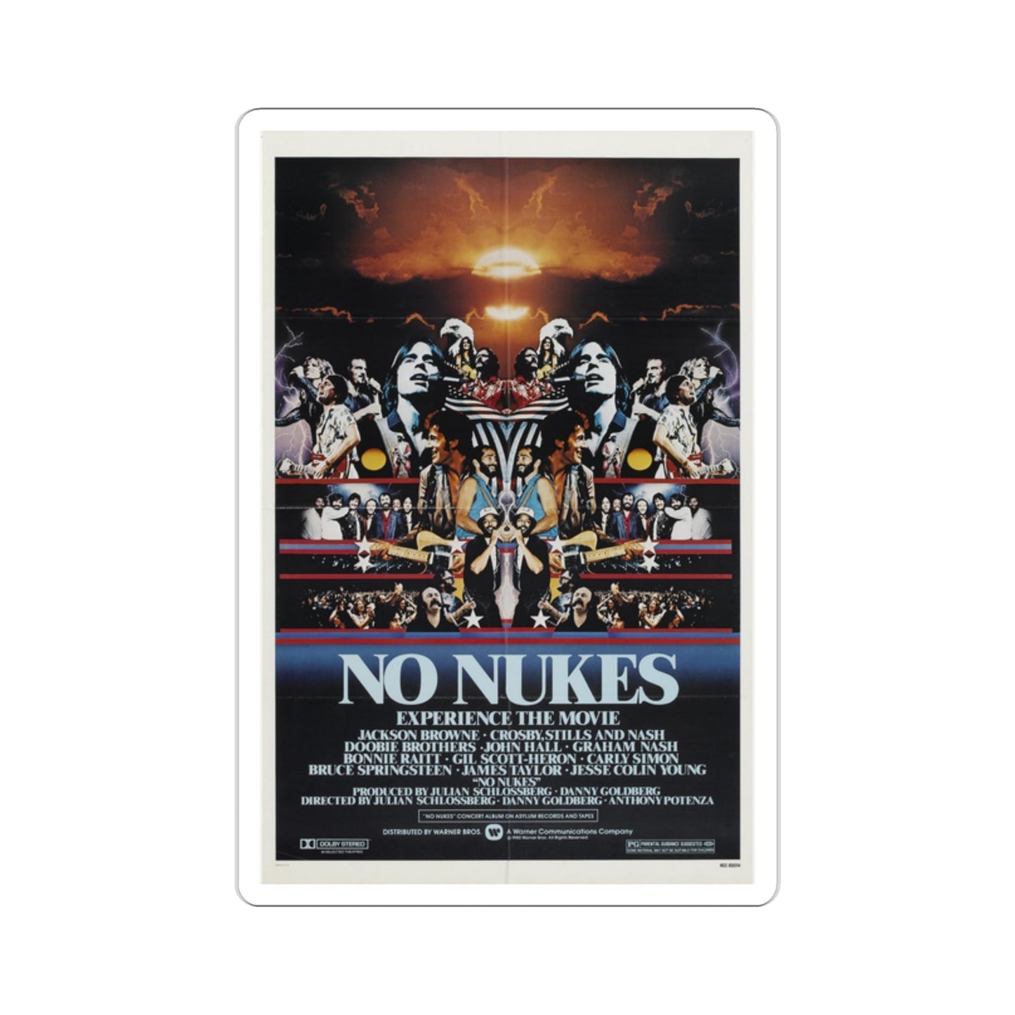 No Nukes 1980 Movie Poster STICKER Vinyl Die-Cut Decal-2 Inch-The Sticker Space