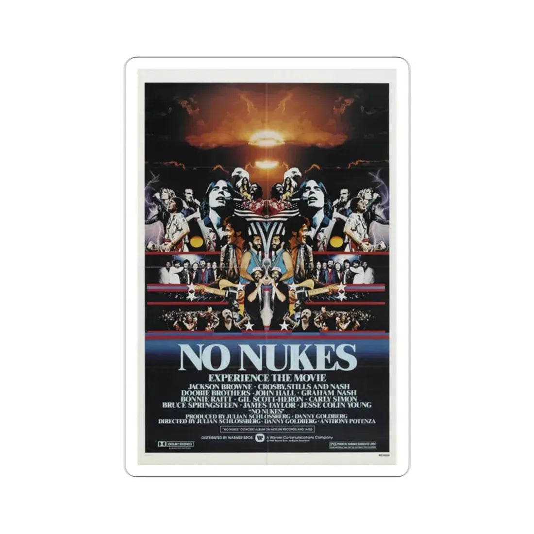 No Nukes 1980 Movie Poster STICKER Vinyl Die-Cut Decal 2 Inch - The Sticker Space