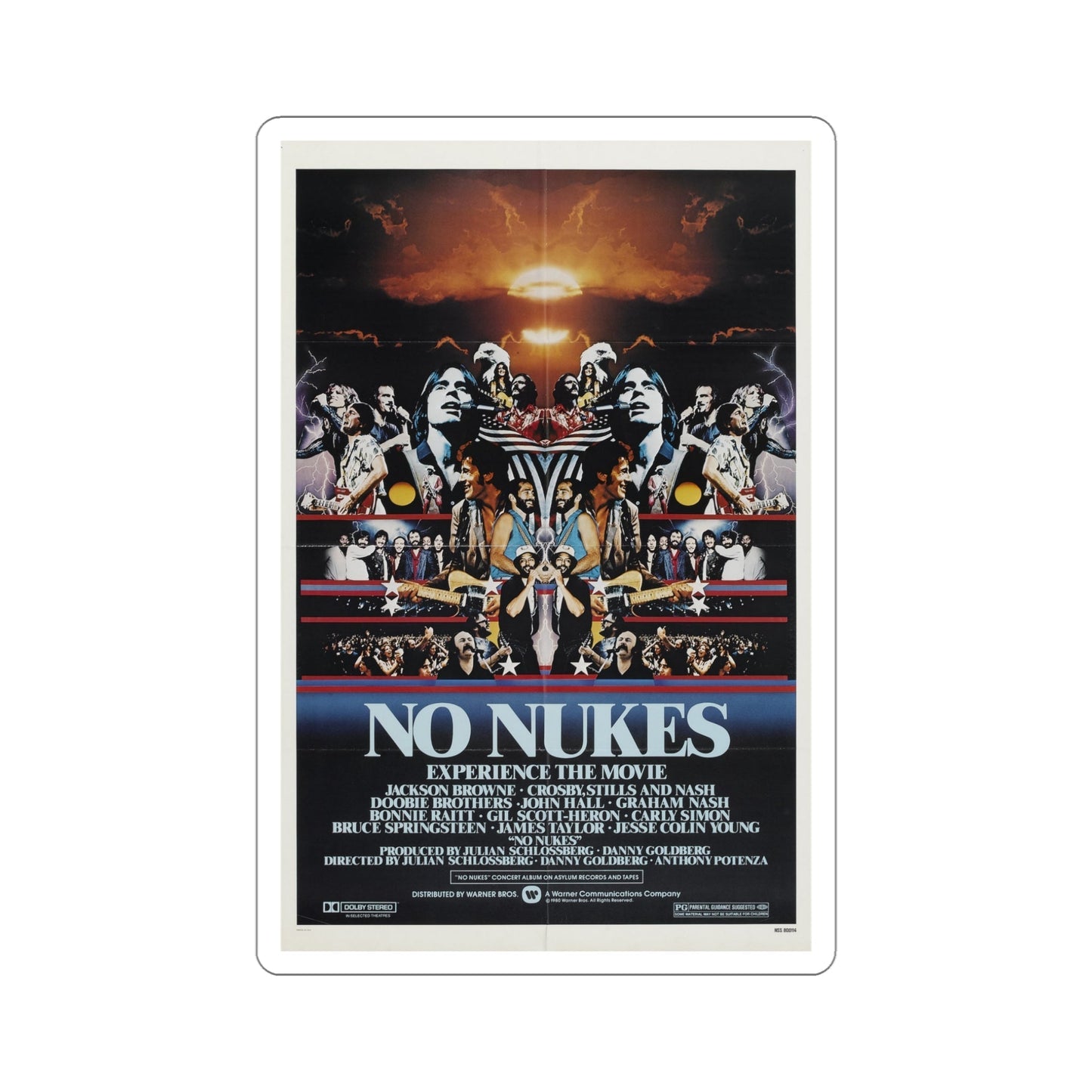 No Nukes 1980 Movie Poster STICKER Vinyl Die-Cut Decal-5 Inch-The Sticker Space