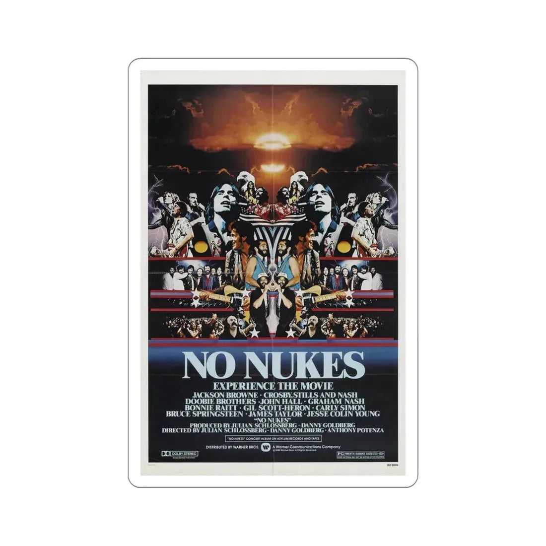 No Nukes 1980 Movie Poster STICKER Vinyl Die-Cut Decal 5 Inch - The Sticker Space
