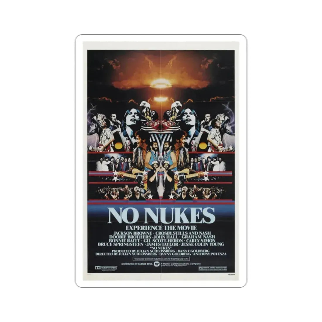 No Nukes 1980 Movie Poster STICKER Vinyl Die-Cut Decal - The Sticker Space