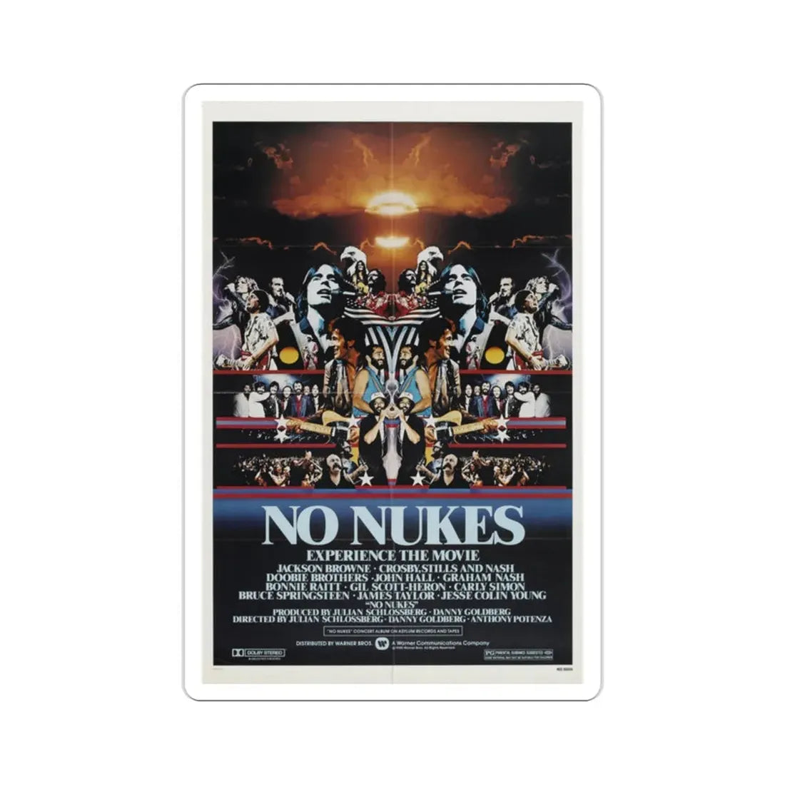 No Nukes 1980 Movie Poster STICKER Vinyl Die-Cut Decal - The Sticker Space