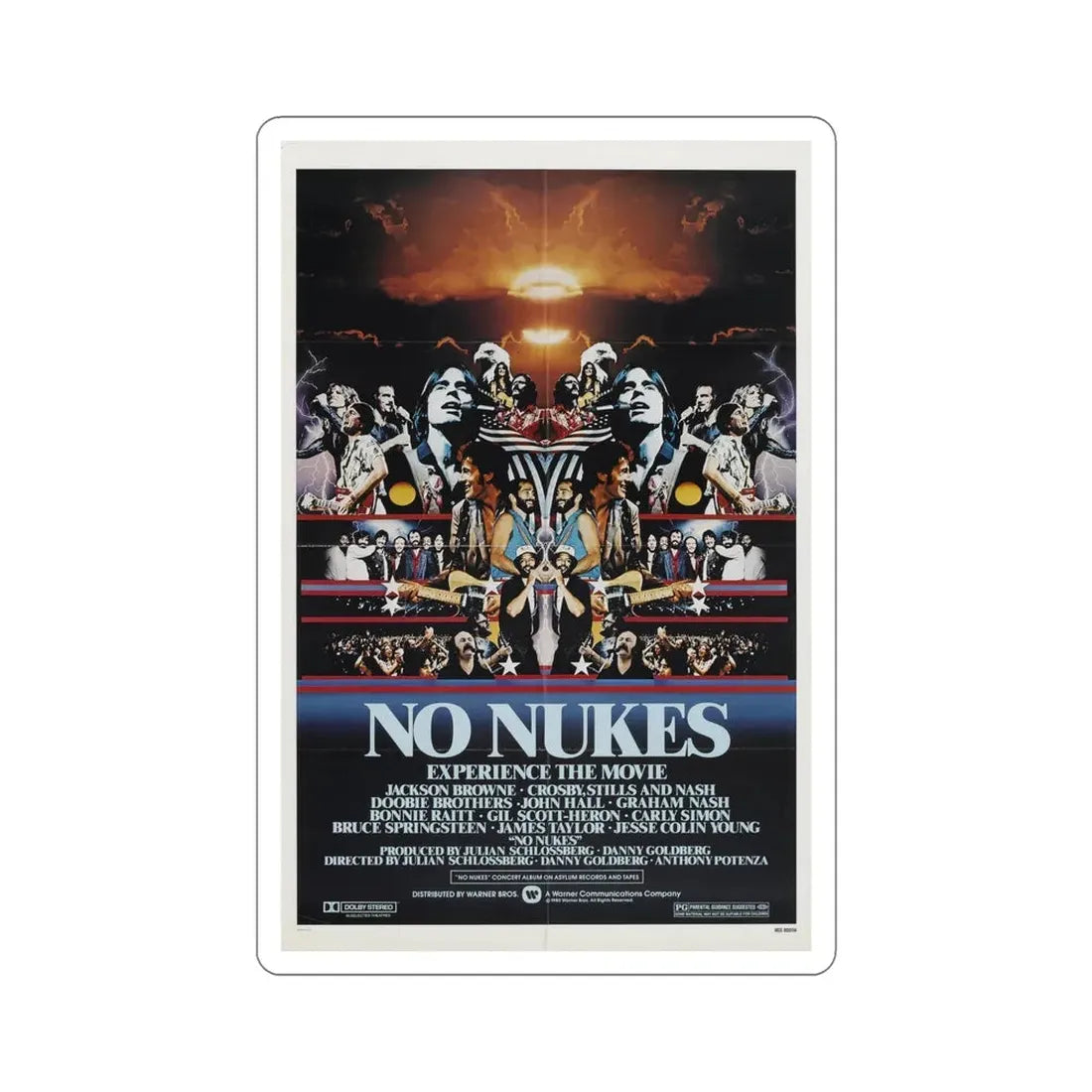 No Nukes 1980 Movie Poster STICKER Vinyl Die-Cut Decal - The Sticker Space