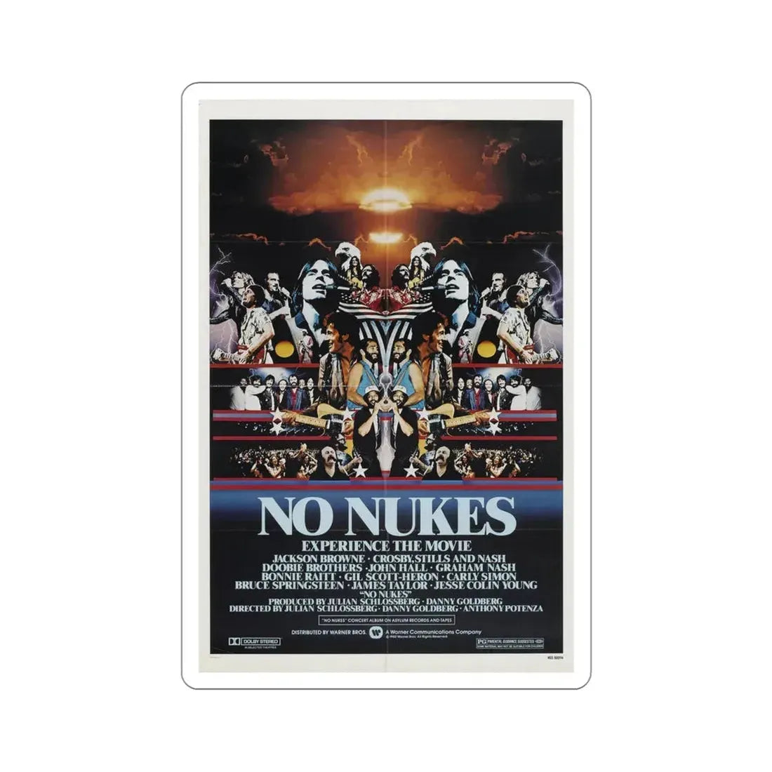 No Nukes 1980 Movie Poster STICKER Vinyl Die-Cut Decal - The Sticker Space