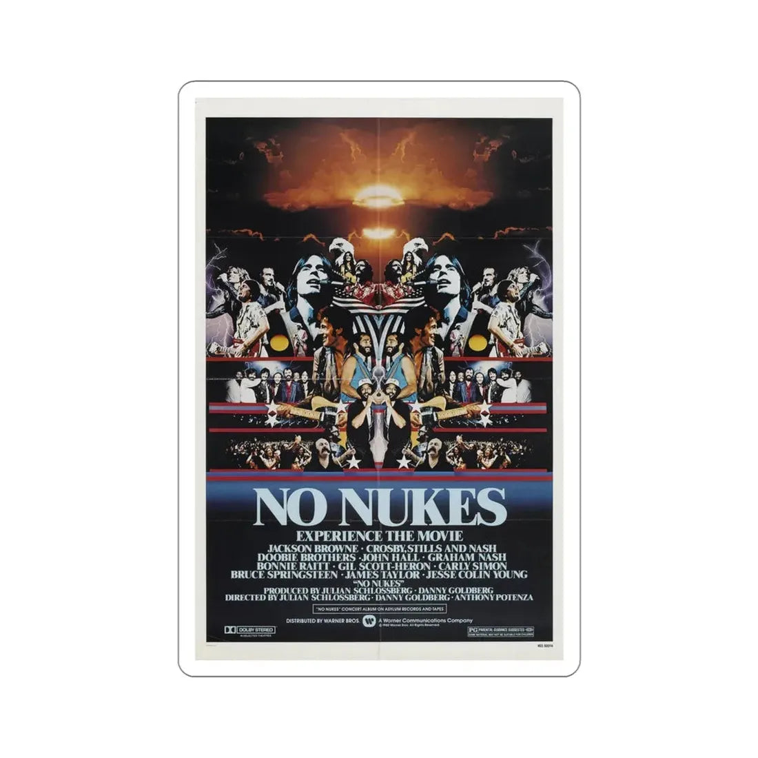 No Nukes 1980 Movie Poster STICKER Vinyl Die-Cut Decal - The Sticker Space
