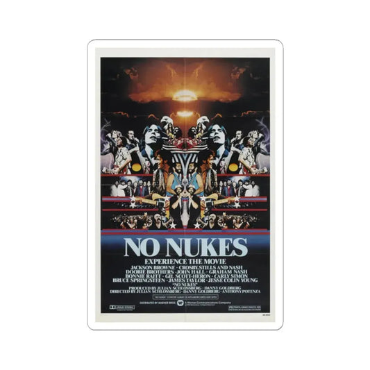 No Nukes 1980 Movie Poster - STICKER Vinyl Kiss-Cut Decal 2 Inch White - The Sticker Space