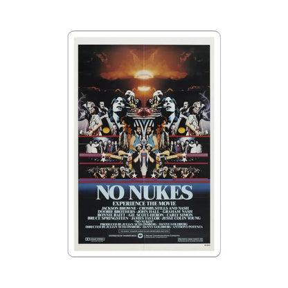 No Nukes 1980 Movie Poster - STICKER Vinyl Kiss-Cut Decal 3 Inch White - The Sticker Space