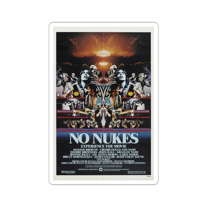 No Nukes 1980 Movie Poster - STICKER Vinyl Kiss-Cut Decal 6 Inch White - The Sticker Space