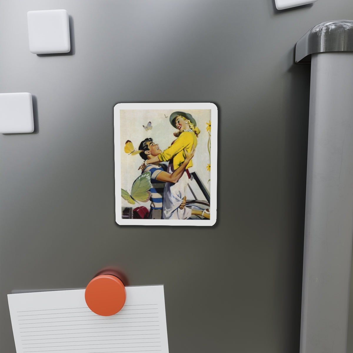 No One Was Holding the Steering Wheel..., 1952 (Magazine Illustration) Refrigerator Magnet-The Sticker Space