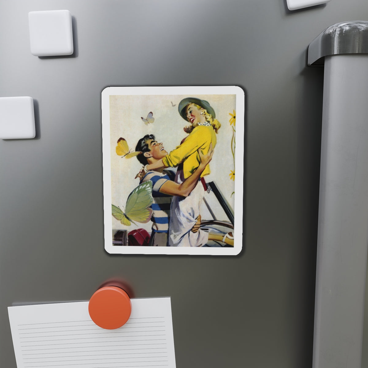 No One Was Holding the Steering Wheel..., 1952 (Magazine Illustration) Refrigerator Magnet-The Sticker Space