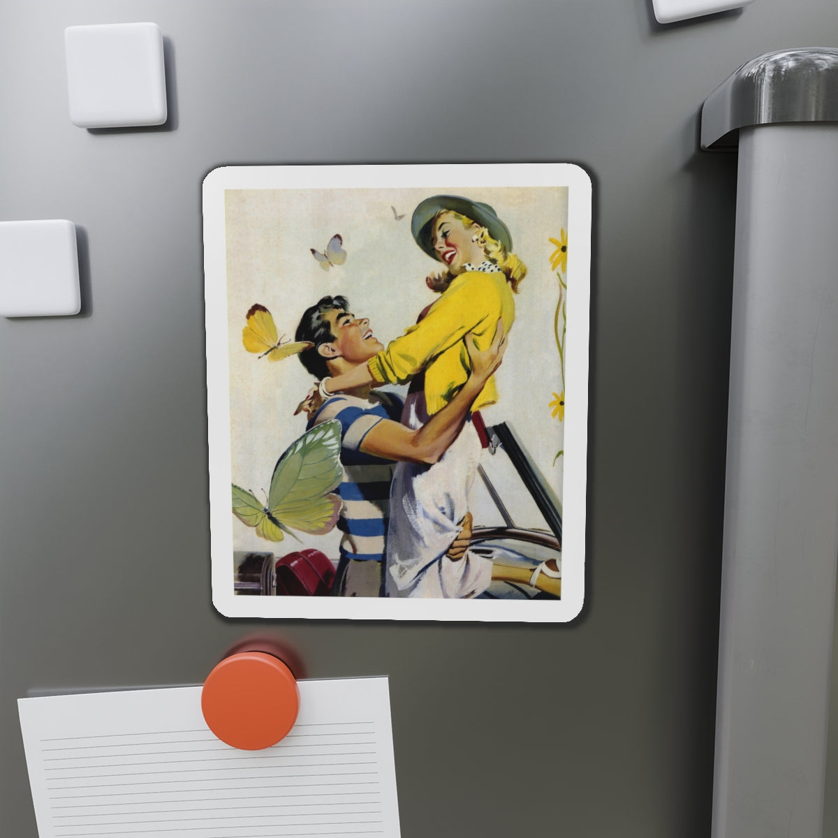 No One Was Holding the Steering Wheel..., 1952 (Magazine Illustration) Refrigerator Magnet-The Sticker Space