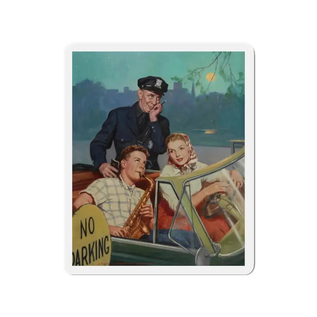 No Parking (Magazine Illustration) Refrigerator Magnet - The Sticker Space