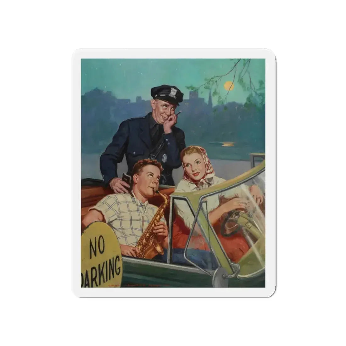 No Parking (Magazine Illustration) Refrigerator Magnet - The Sticker Space