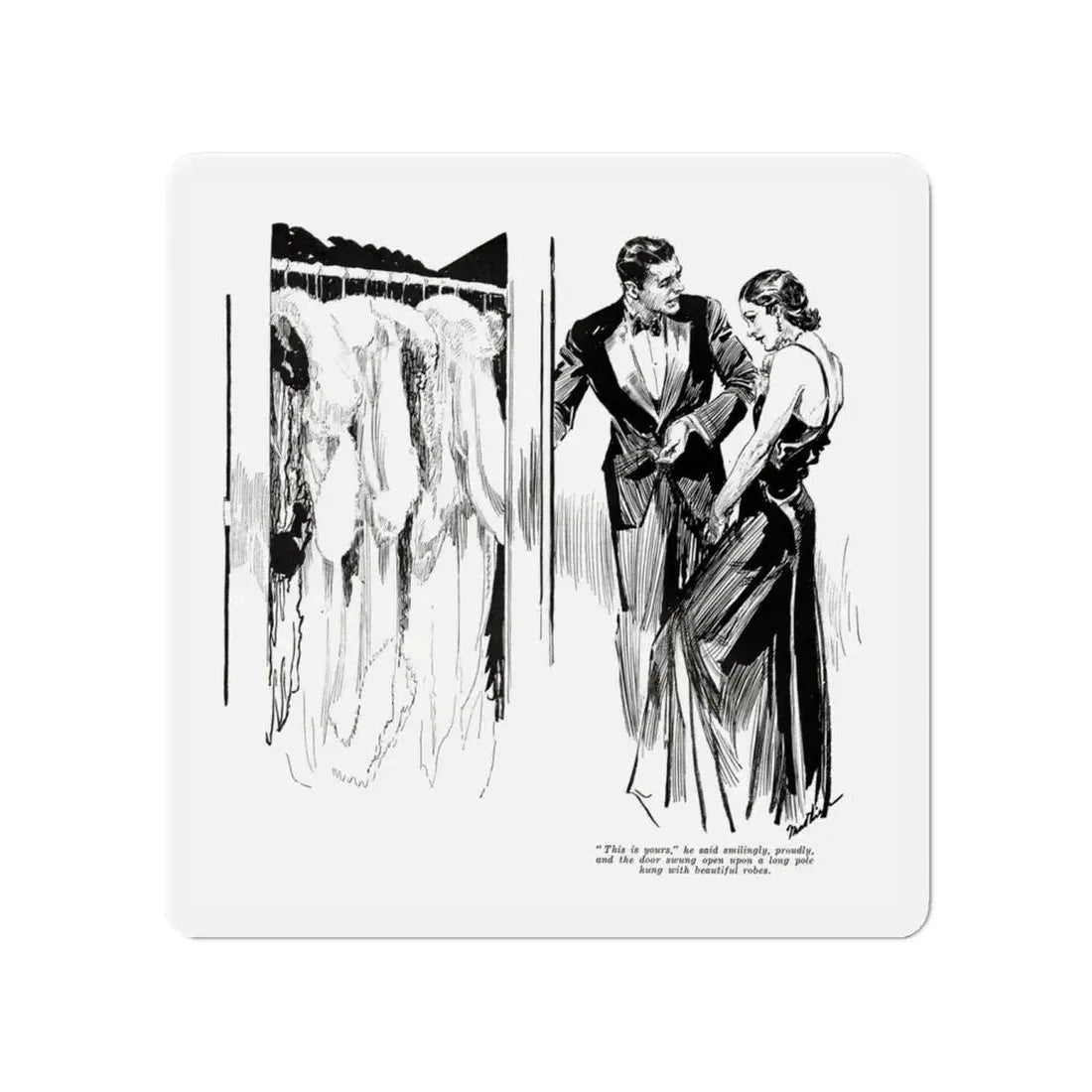 No Place for Goats in Eden (1), Liberty magazine, July 30, 1932 (Magazine Illustration) Refrigerator Magnet 4 Inch - The Sticker Space