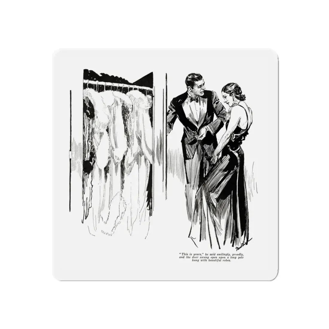 No Place for Goats in Eden (1), Liberty magazine, July 30, 1932 (Magazine Illustration) Refrigerator Magnet - The Sticker Space