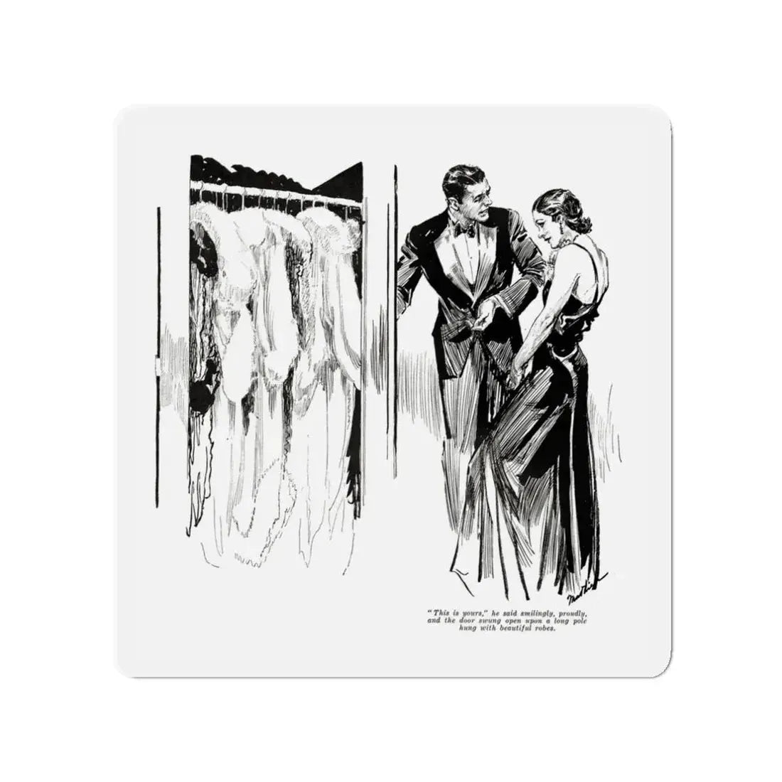 No Place for Goats in Eden (1), Liberty magazine, July 30, 1932 (Magazine Illustration) Refrigerator Magnet - The Sticker Space