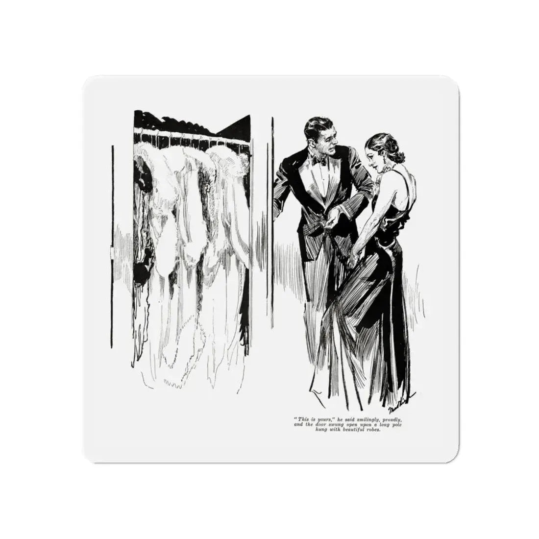 No Place for Goats in Eden (1), Liberty magazine, July 30, 1932 (Magazine Illustration) Refrigerator Magnet - The Sticker Space