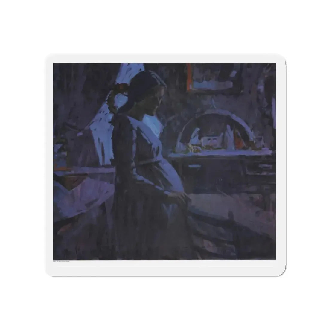 No Room, Redbook, December 1964 (Magazine Illustration) Refrigerator Magnet 2 Inch - The Sticker Space