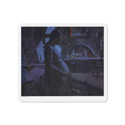 No Room, Redbook, December 1964 (Magazine Illustration) Refrigerator Magnet 4 Inch - The Sticker Space