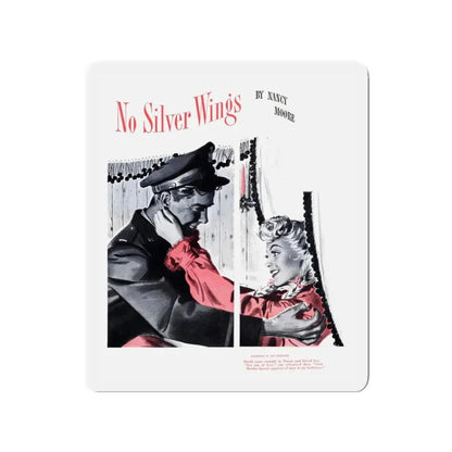 No Silver Wings, Cosmopolitan, October 1943 (Magazine Illustration) Refrigerator Magnet 3 Inch - The Sticker Space