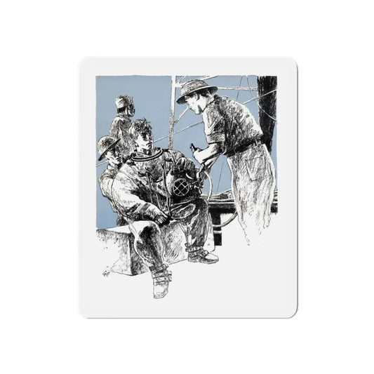 No Time To Quit, Blue Book Magazine, June 1950 (Magazine Illustration) Refrigerator Magnet 6 Inch - The Sticker Space