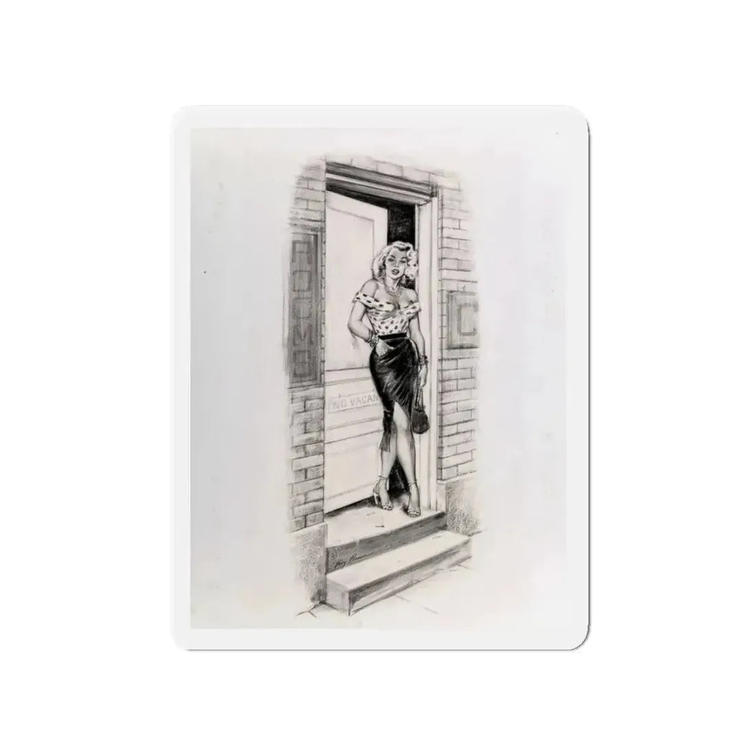 No Vacancy (Magazine Illustration) Refrigerator Magnet 4 Inch - The Sticker Space