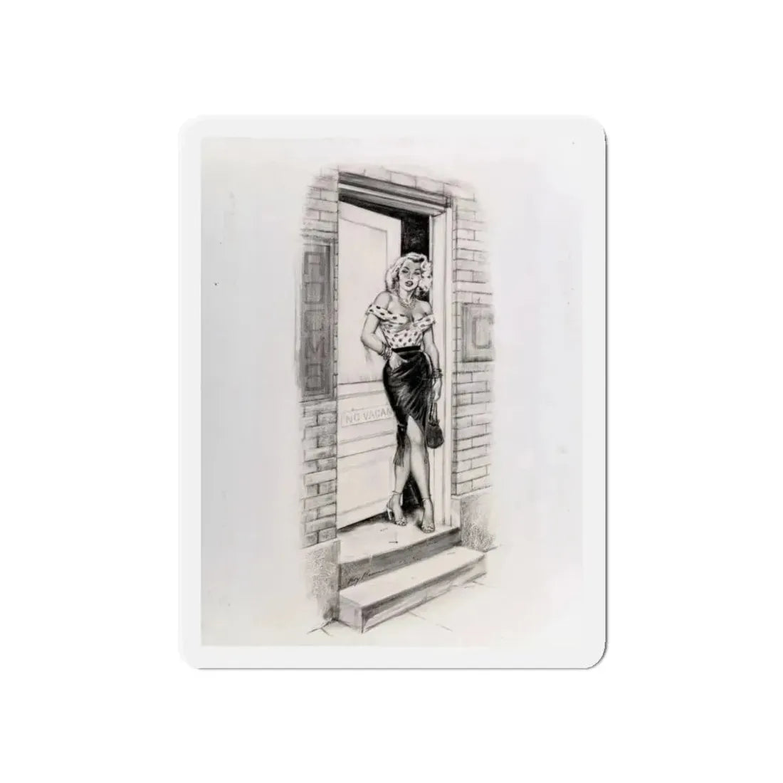 No Vacancy (Magazine Illustration) Refrigerator Magnet 5 Inch - The Sticker Space