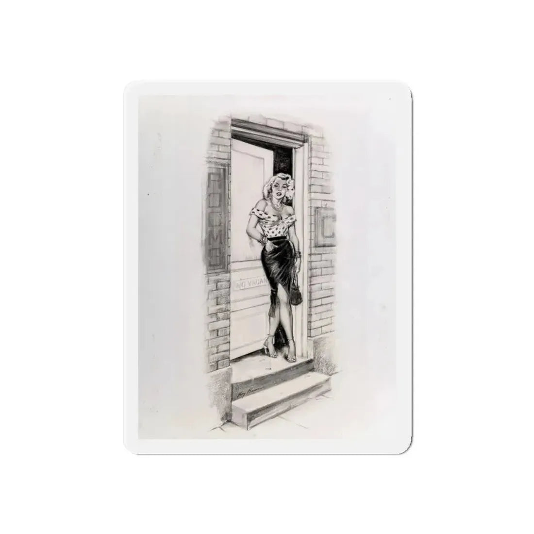 No Vacancy (Magazine Illustration) Refrigerator Magnet 6 Inch - The Sticker Space